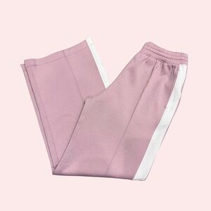 Abercrombie Pink Wide-Leg Pants with White Stripes